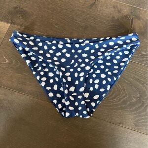 Blue and White Polka Dot Bikini Bottom